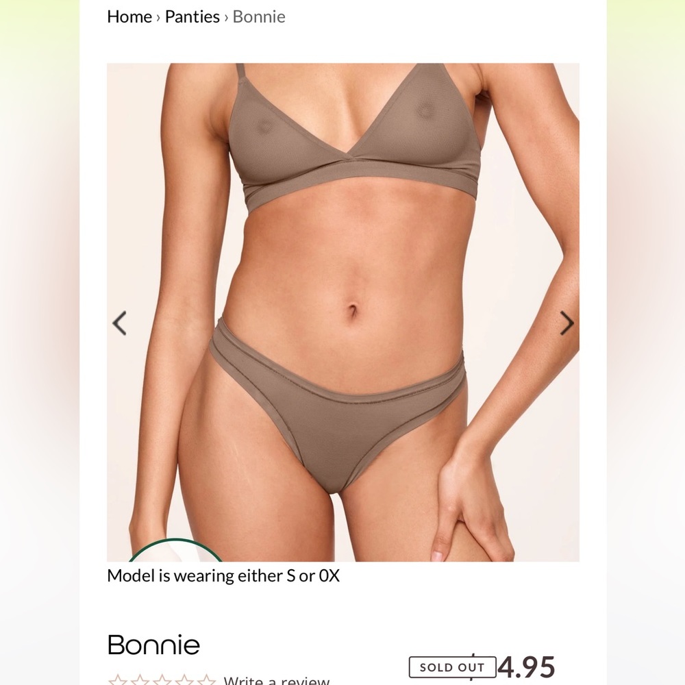 Bundle of 2 Brandew Nueskin Ligh Brown & Cream Mesh Thongs